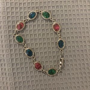 Pink, blue & green bracelet